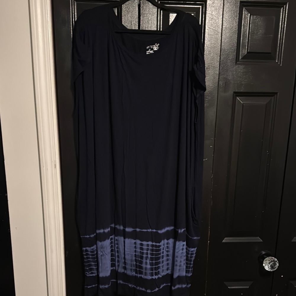Navy Blue Tie-Dye Pajama dress